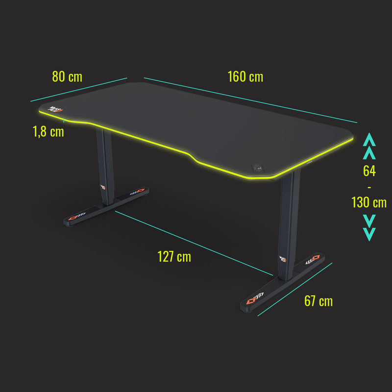 Desk Pro Play - Tavolo da Gaming regolabile in altezza