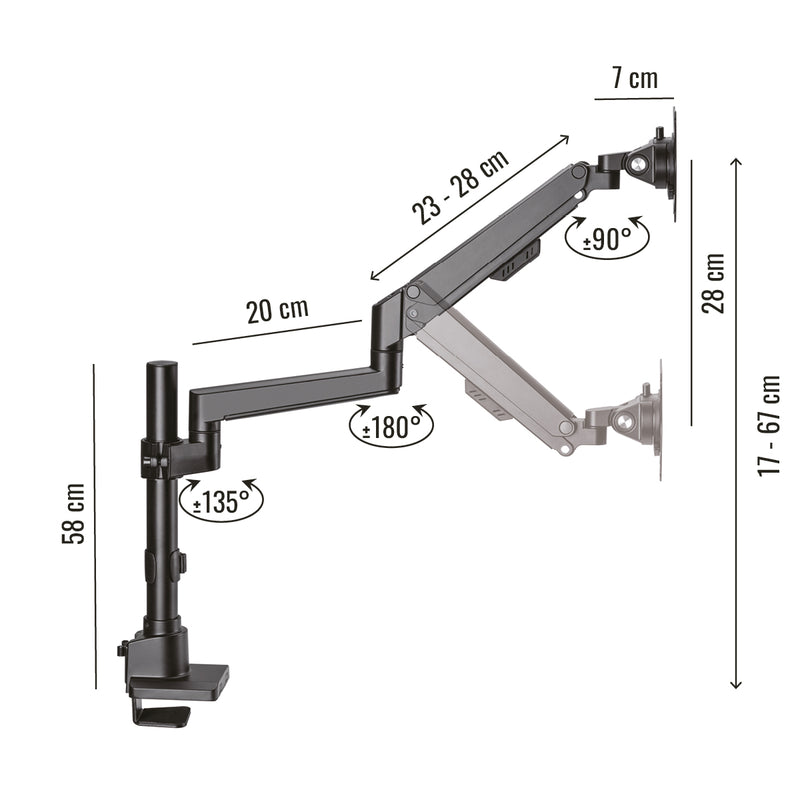 Monitortartó<br> Monitor Arm - "A mozgatható"