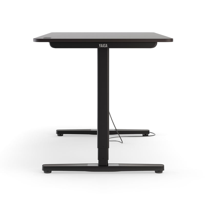 Tischbein des Desk Pro 2 in der Farbe Dunkelgrau/Schwarz und Größe 139 x 75 cm.