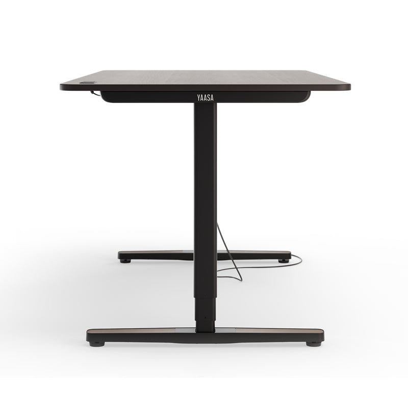 Tischbein des Desk Pro 2 in der Farbe Eiche und Größe 160 x 80 cm.
