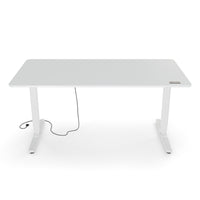 Desk Pro 2 160 x 80 cm mit Offwhite Tischplatte und eingebautem Bedienelement zur Höhenverstellung.