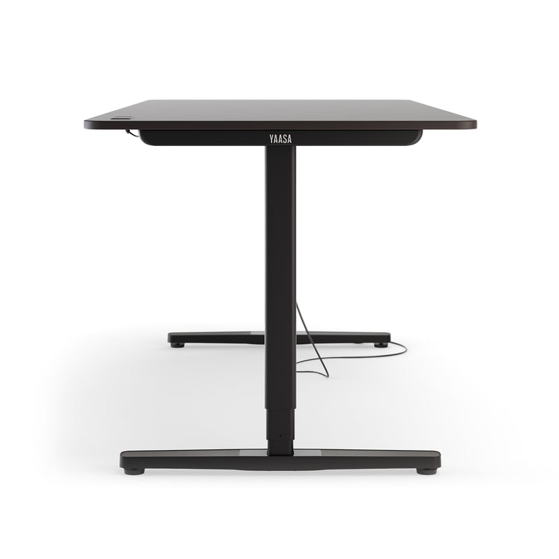 Tischbein des Desk Pro 2 in der Farbe Dunkelgrau/Schwarz und Größe 180 x 80 cm.