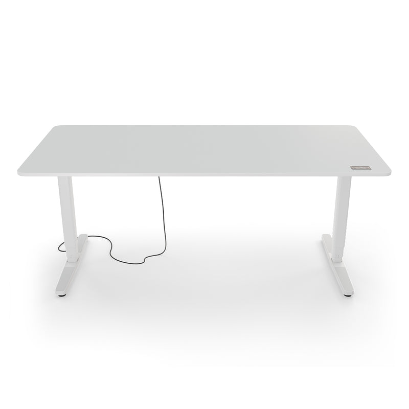 Desk Pro 2 180 x 80 cm in Offwhite mit integriertem Display zur Höhenverstellung.